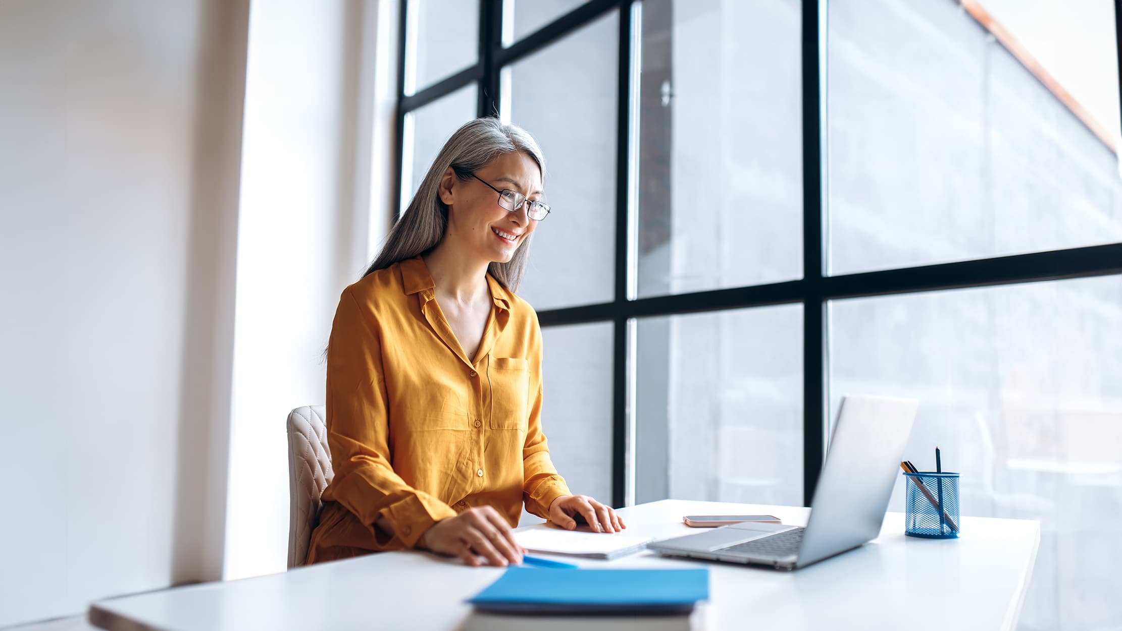 Woman Working on Her Computer