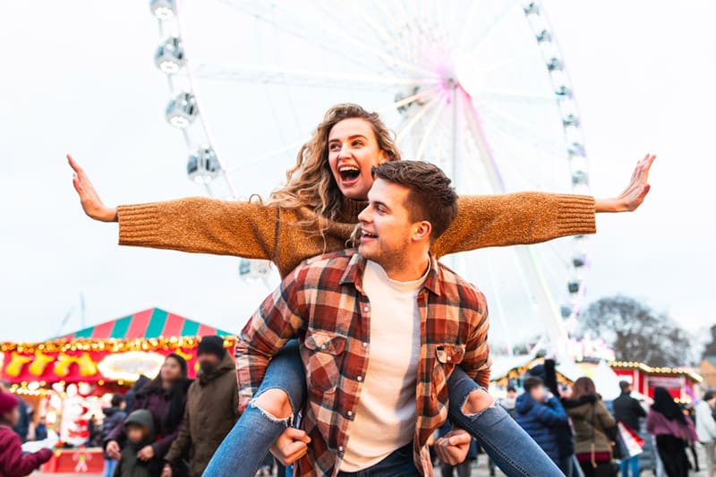 Happy couple at a fair